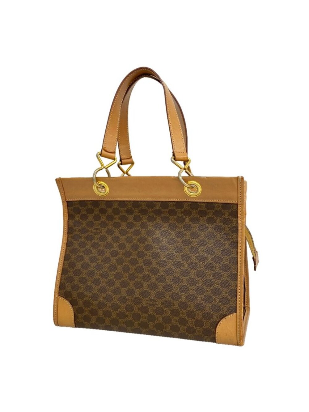 Celine Handbag Macadam Brown Gold